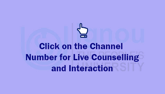 Click on the Channel number for Live Counselling
